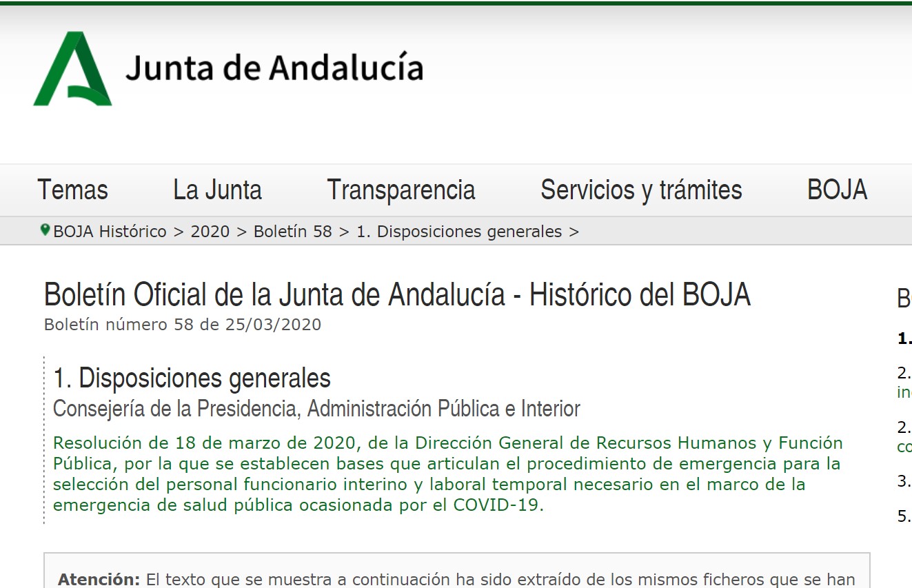 Selección personal funcionario interino y laboral temporal urgente Junta de Andalucía - Academia de Oposiciones Jesús Ayala