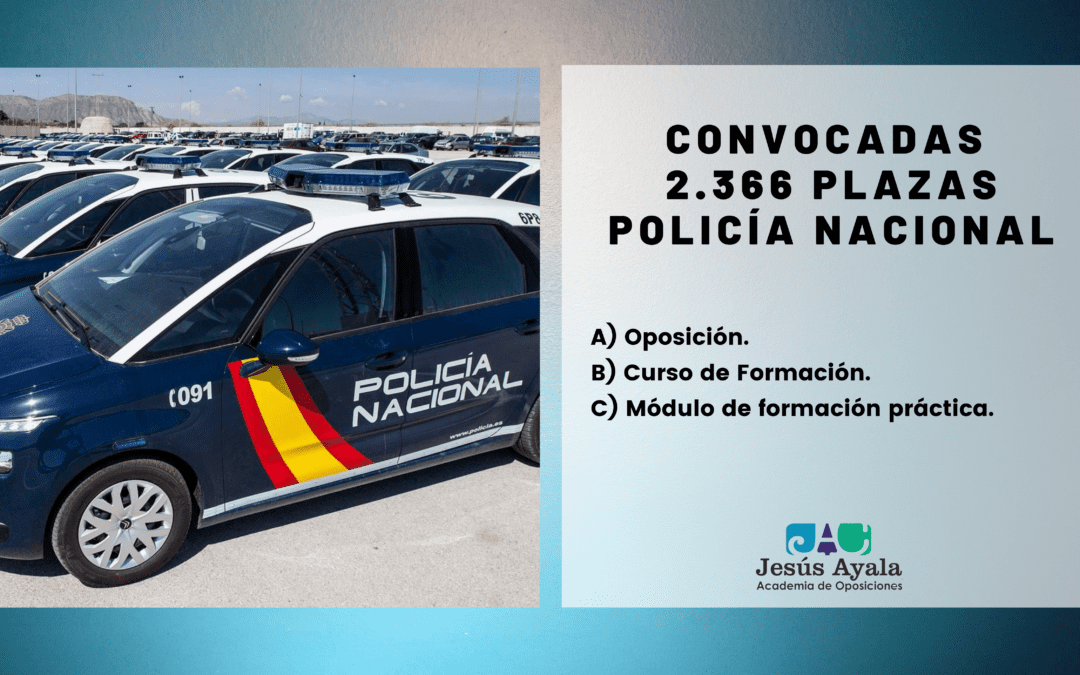 Abierta convocatoria para 2.366 plazas Policía Nacional. (OEP 2020)