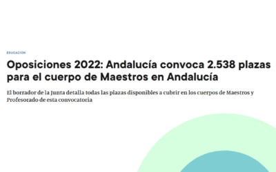 Andalucía convoca 2.538 plazas para el cuerpo de Maestros.