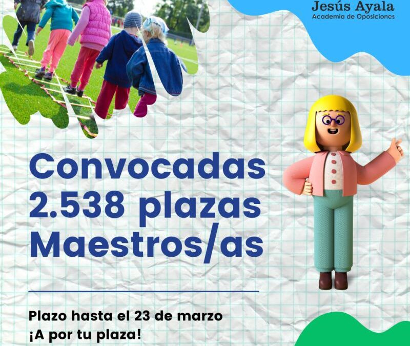 Convocadas 2.538 plazas del Cuerpo de Maestros en Andalucía