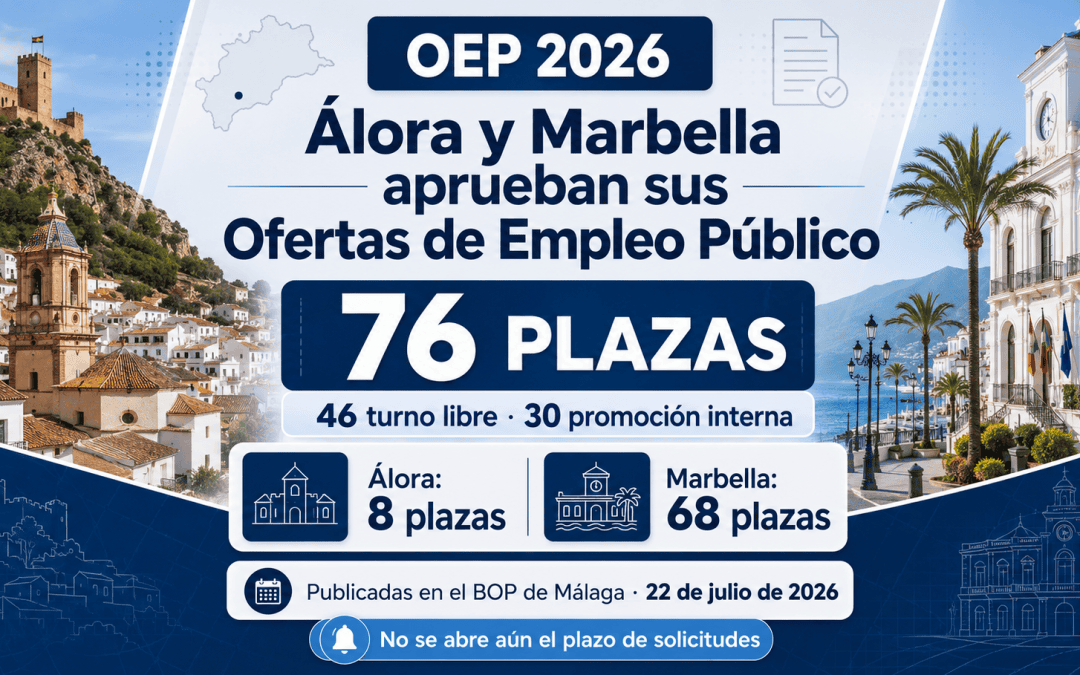 Álora y Marbella aprueban sus Ofertas de Empleo Público de 2026 con 76 plazas