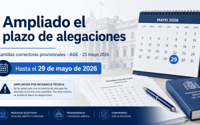 Ampliado el plazo de alegaciones a las plantillas correctoras de los exámenes de la AGE celebrados el 23 de mayo de 2026