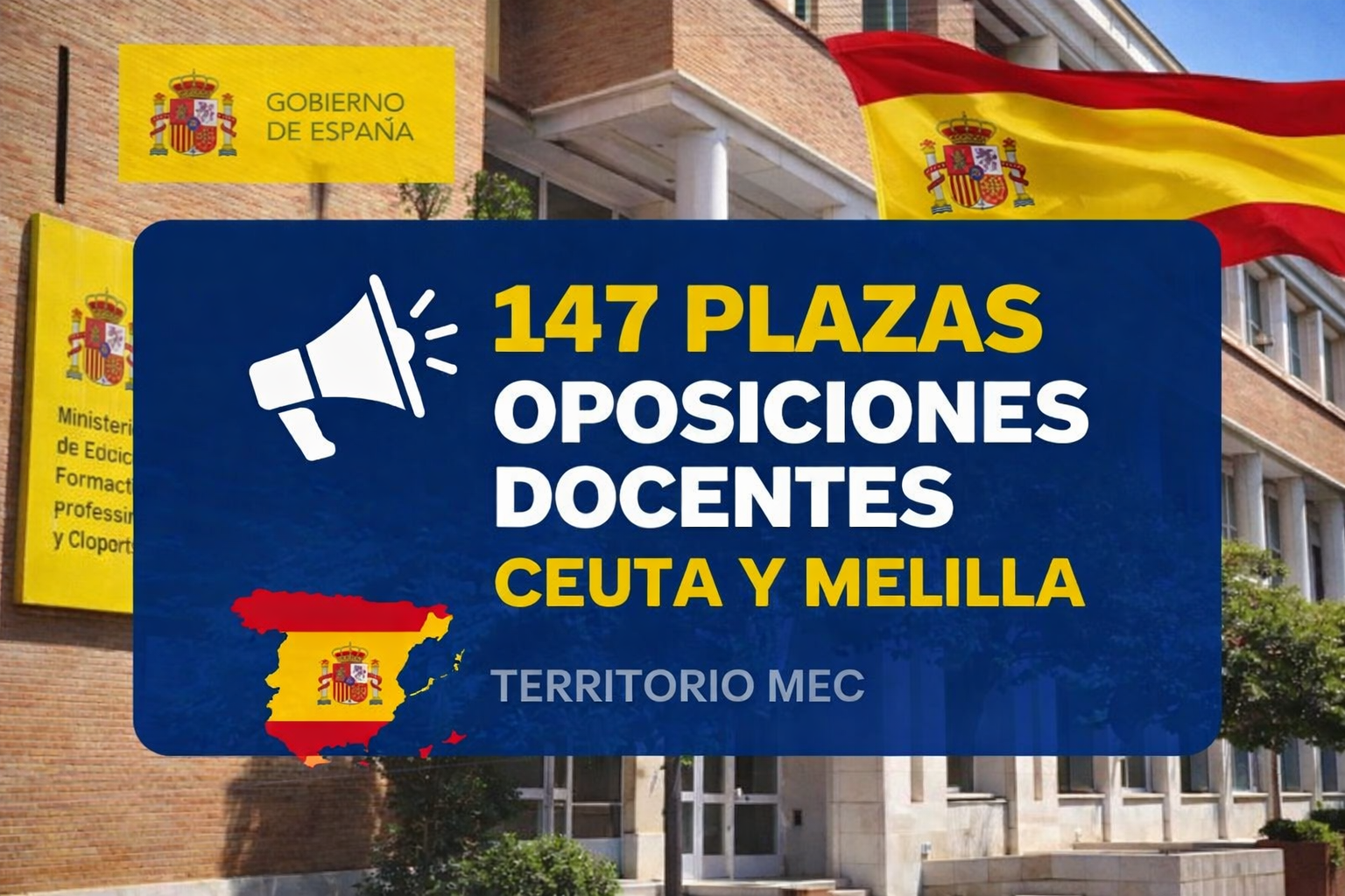 Ministerio de Educación abre el plazo para 147 plazas de oposiciones docentes en Ceuta y Melilla
