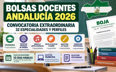 Bolsas docentes de Andalucía 2026: convocatoria extraordinaria para Secundaria, EOI, Música, Artes y FP
