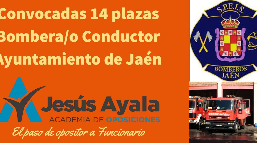 Convocadas 14 plazas de Bombero Conductor en Jaén