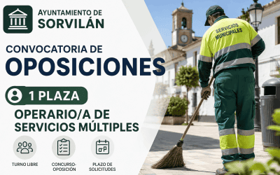 Convocatoria de oposiciones para 1 plaza de Operario/a de Servicios Múltiples en el Ayuntamiento de Sorvilán
