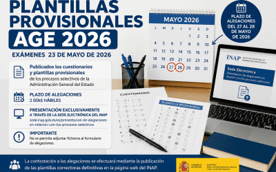 Publicados los cuestionarios y plantillas provisionales de los exámenes de la Administración General del Estado del 23 de mayo
