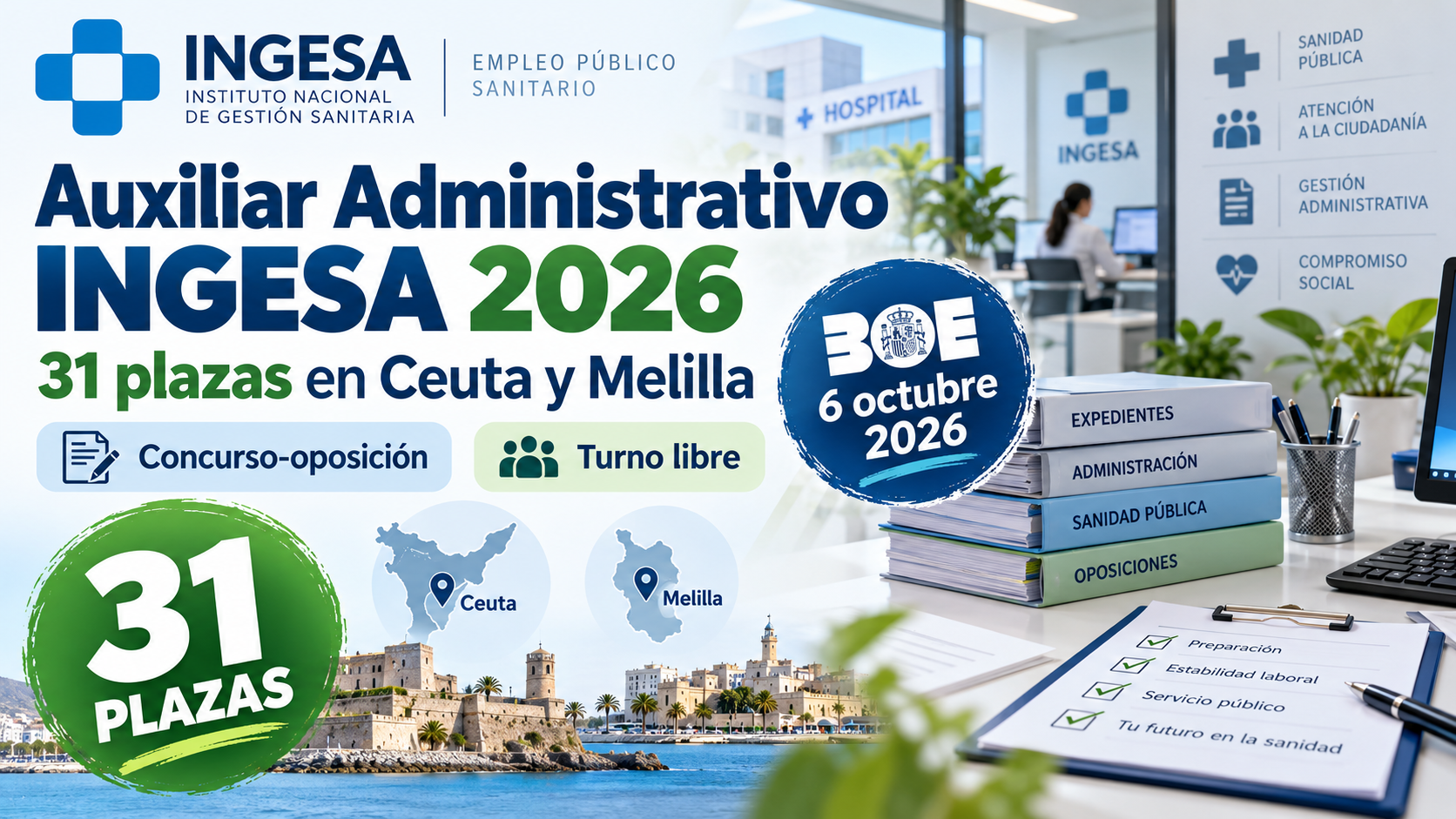 Convocatoria INGESA 2026_ 31 plazas en Ceuta y Melilla