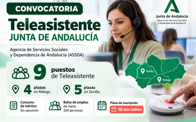 Convocatoria de empleo público para 9 puestos de Teleasistente en Málaga y Sevilla, con bolsa de empleo