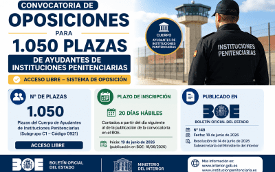 Convocatoria de oposiciones para 1.050 plazas de Ayudantes de Instituciones Penitenciarias