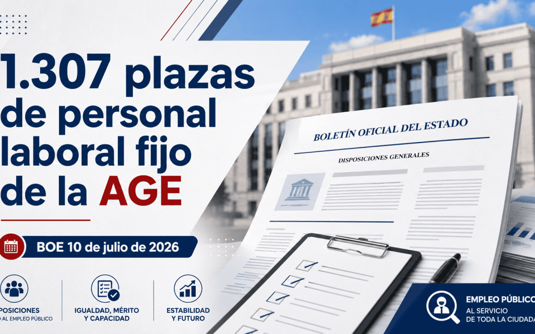 Convocatoria de oposiciones para 1.307 plazas de personal laboral fijo en varios ministerios de la AGE