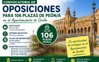 Convocatoria de oposiciones para 106 plazas de Peón/a en el Ayuntamiento de Sevilla