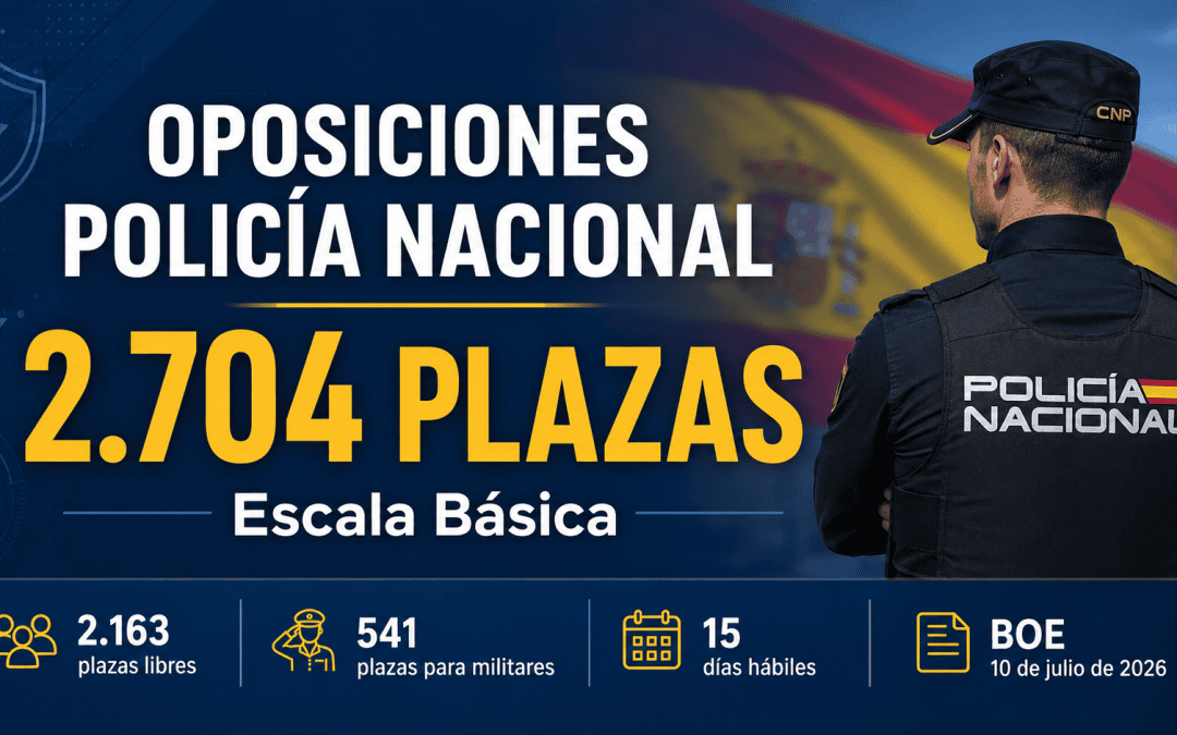 Convocatoria de oposiciones para 2.704 plazas de Policía Nacional