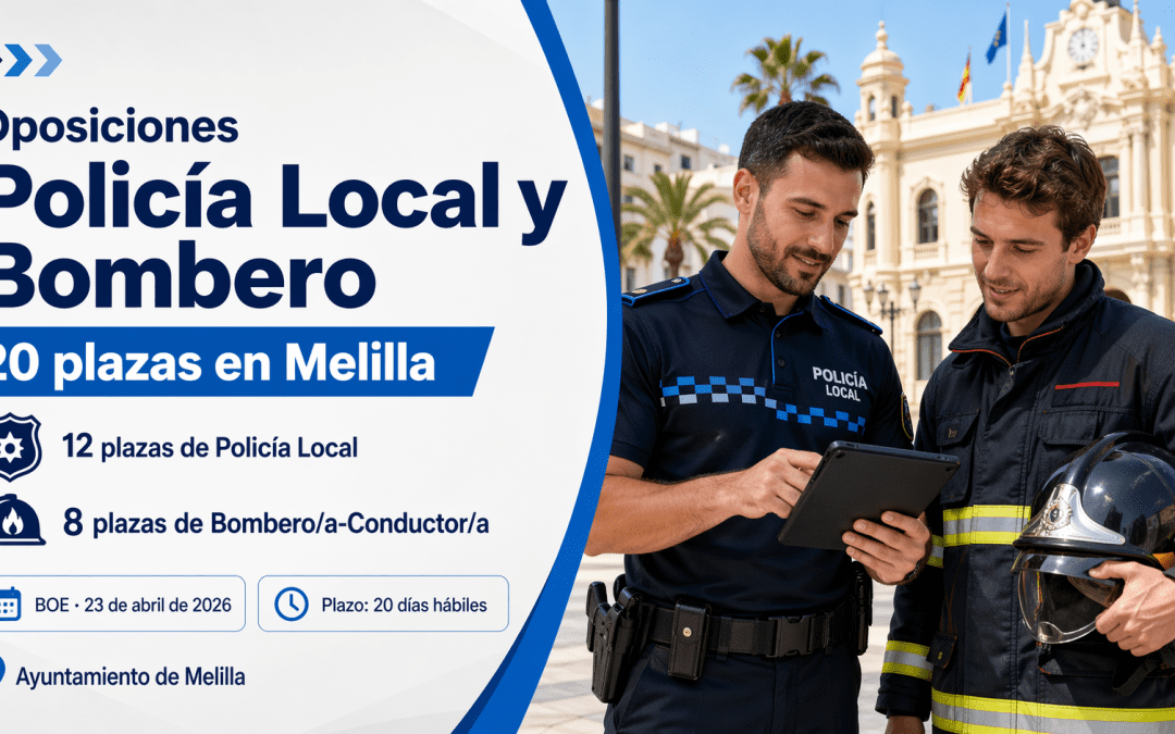 Convocatoria de oposiciones para 20 plazas de Policía Local y Bombero/a-Conductor/a en Melilla