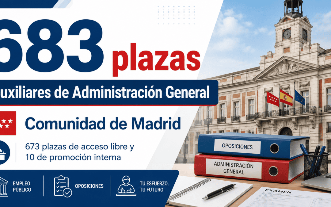 Convocatoria de oposiciones para 683 plazas de Auxiliares de Administración General en la Comunidad de Madrid