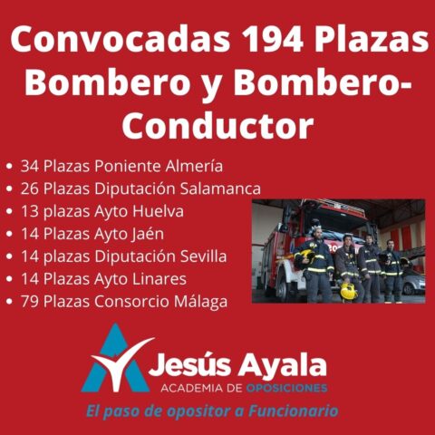 Convocadas 194 Plazas De Bombero Y Bombero-Conductor En Distintas ...