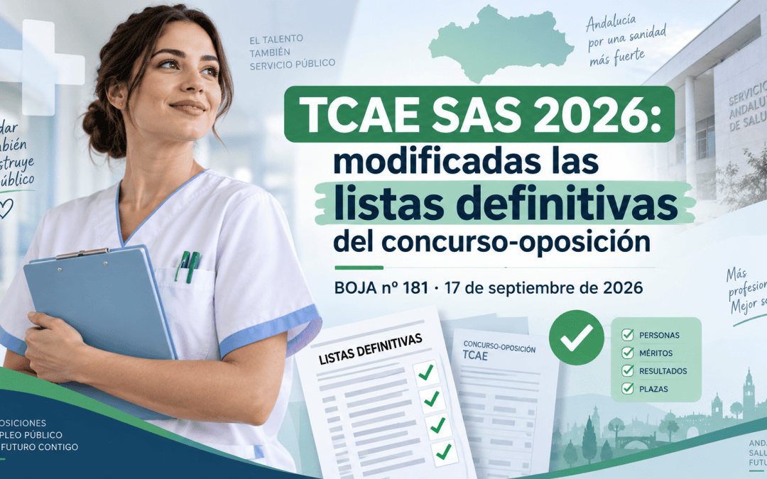 El SAS modifica las listas definitivas de TCAE del concurso-oposición 2022, 2023 y 2024