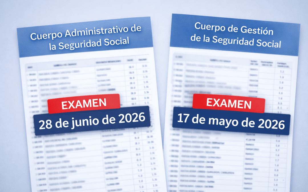 Listas provisionales y fechas de examen de las oposiciones de la Seguridad Social 2026 (Administrativos y Gestión)