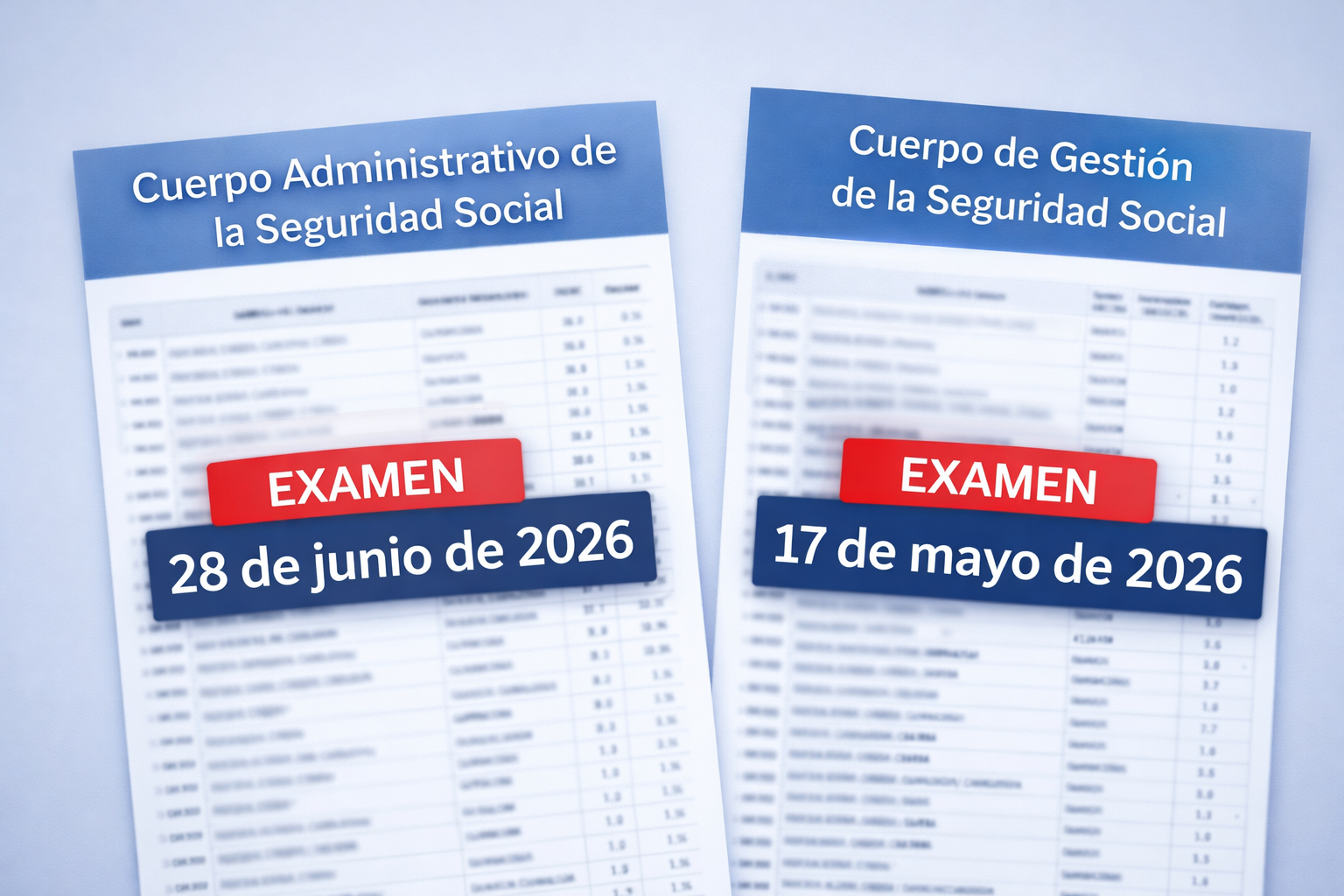 Fecha de examen y listas de admitidos en las oposiciones de la Seguridad Social 2026 (Administrativos y Gestión)