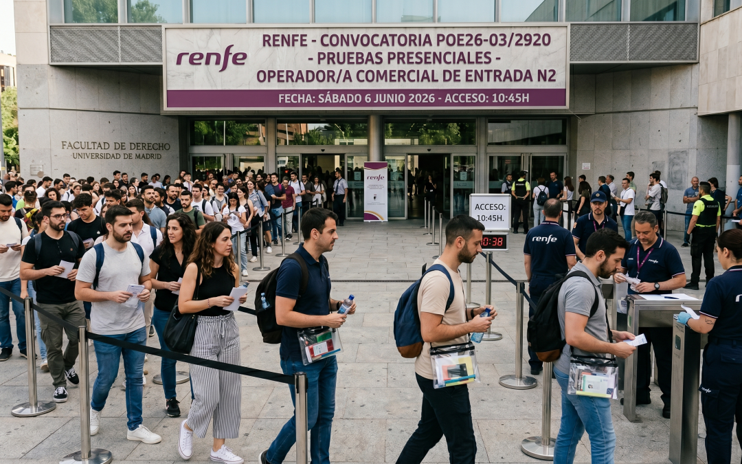 Fecha de examen y normas para Operador/a Comercial de Entrada N2 de Renfe 2026
