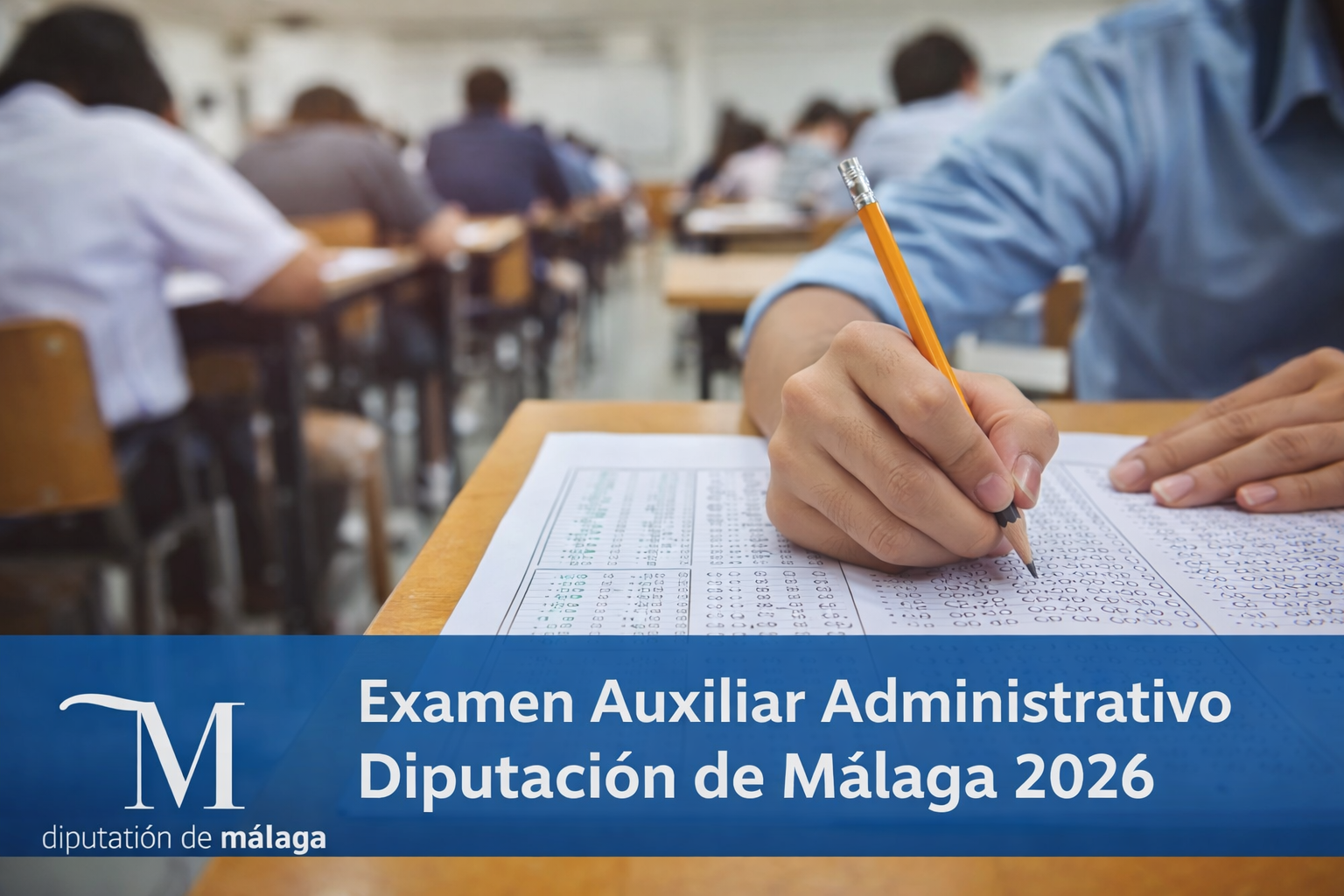 Fecha y lugar del primer ejercicio de Auxiliar Administrativo de la Diputación de Málaga