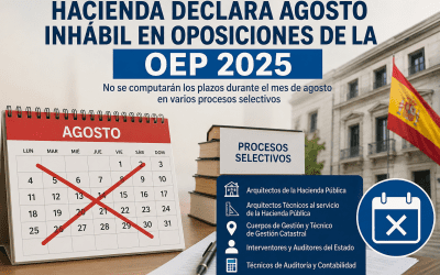 Hacienda declara inhábil agosto en varias oposiciones de la OEP 2025