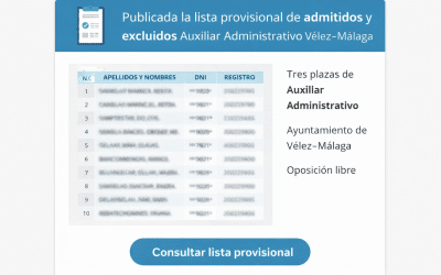 Lista de admitidos en la oposición de Auxiliar Administrativo de Vélez-Málaga