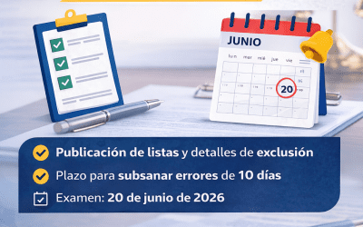 Listas provisionales y fecha de examen para Gestión y Tramitación Procesal