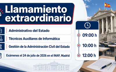 Llamamiento extraordinario para exámenes de Administrativo, Técnicos Auxiliares de Informática y Gestión del Estado