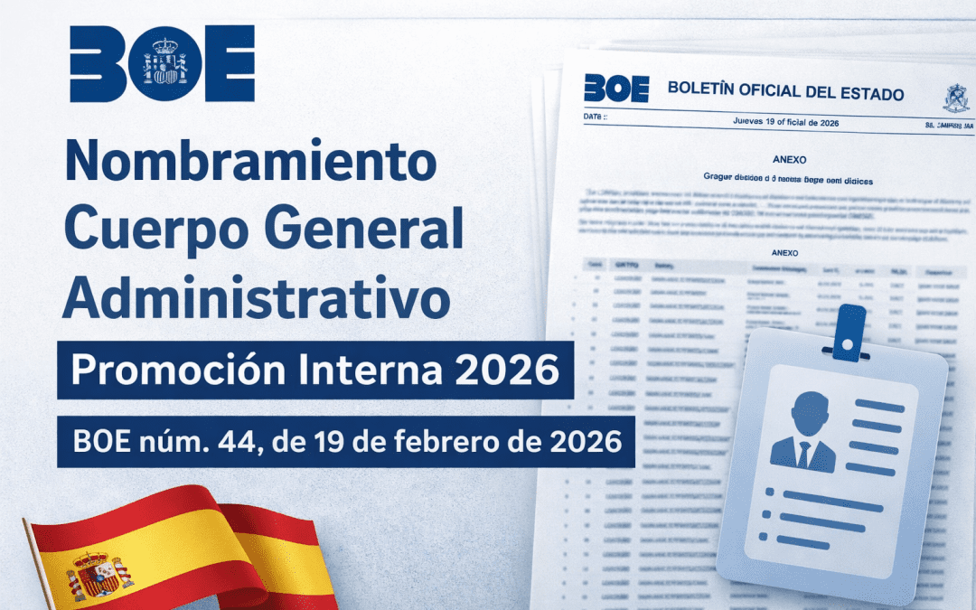 Nombramiento como funcionarios de carrera del Cuerpo General Administrativo (Promoción Interna)