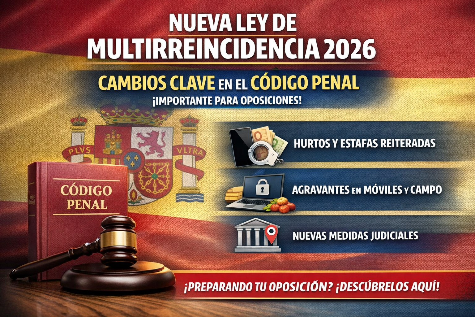 Nueva Ley de multirreincidencia 2026: cambios clave en el Código Penal que debes estudiar