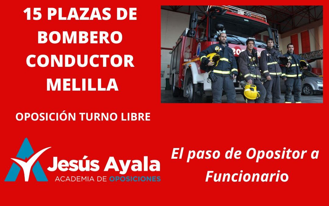 Convocadas 15 plazas de Bombero-Conductor en Melilla