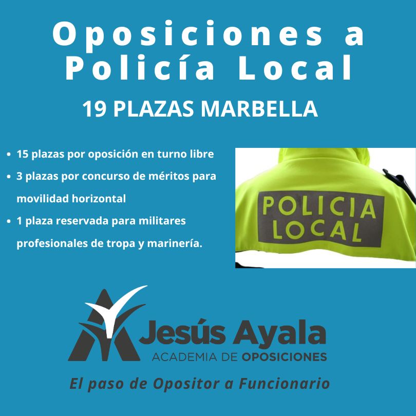 Convocatoria de oposiciones para 19 Plazas de Policía Local en Marbella (Málaga)