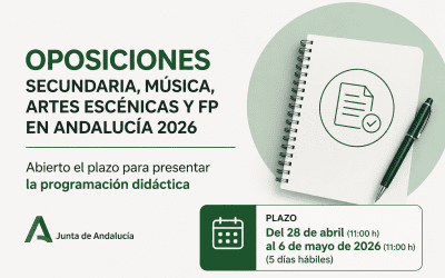 Plazo abierto para entregar la programación didáctica en las oposiciones docentes de Andalucía 2026