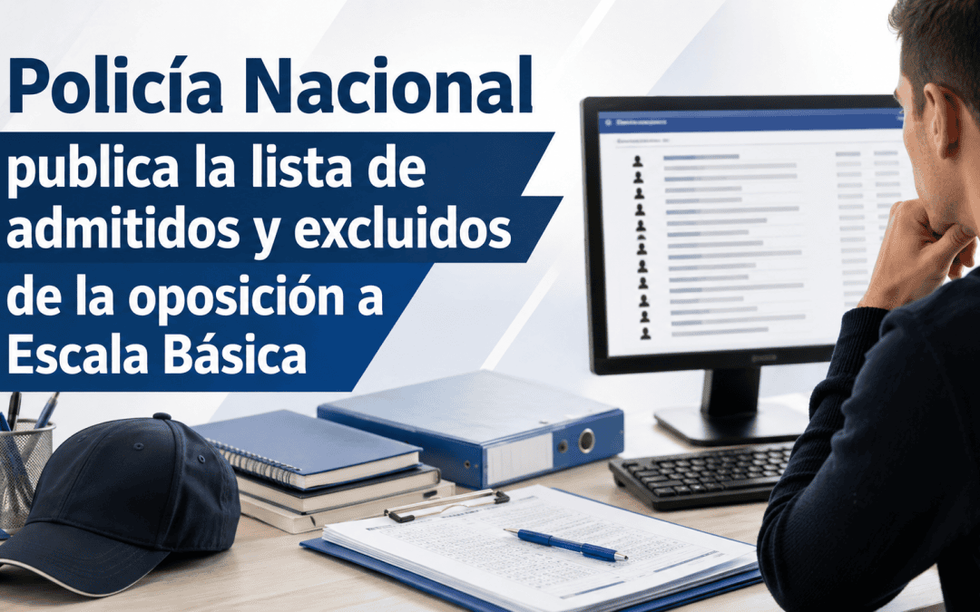Policía Nacional publica la lista de admitidos y excluidos de la oposición a Escala Básica
