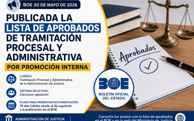 Publicada la lista de aprobados de Tramitación Procesal y Administrativa por promoción interna