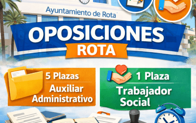 Convocatoria de oposiciones de 5 plazas de Auxiliar Administrativo y 1 plaza de Trabajador Social en Rota (Cádiz)