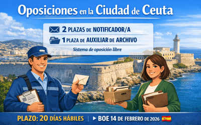 Convocatoria de oposiciones de 3 plazas en la Ciudad de Ceuta: 2 de Notificador/a y 1 de Auxiliar de Archivo